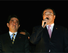 創生「日本」の街頭演説会で日本国の主権、領土を守る強い意思と全国民の団結を訴える